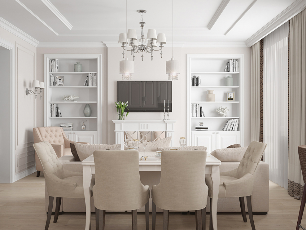 Однокомнатная квартира в стиле современная классика