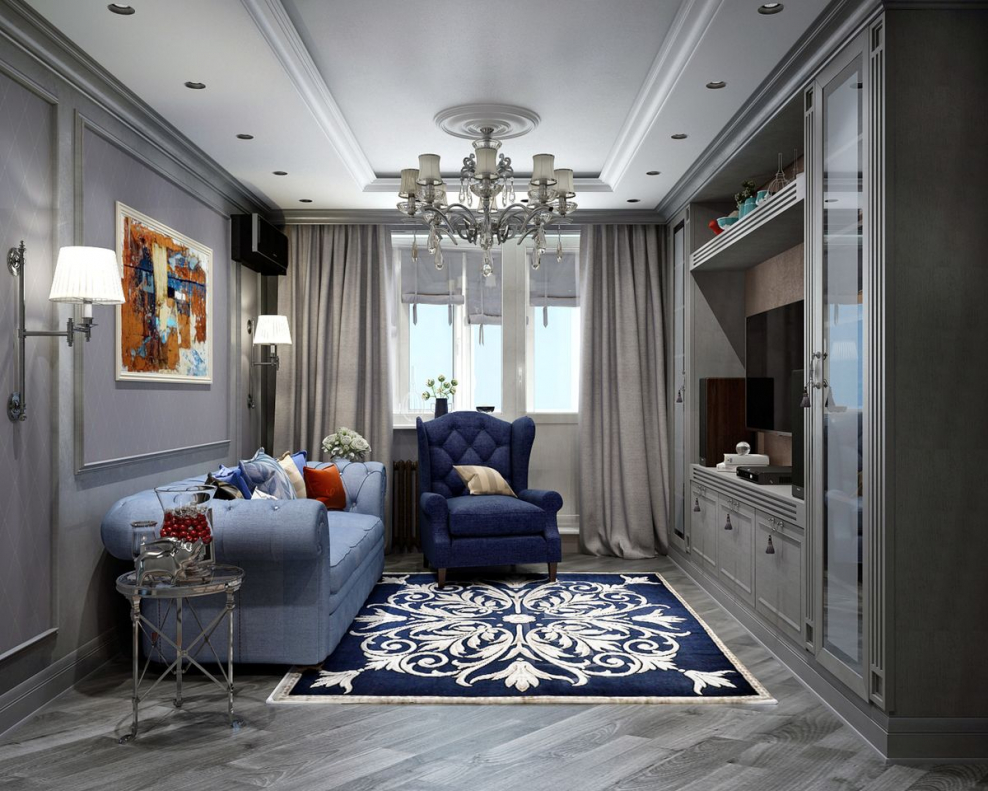 Однокомнатная квартира в стиле современная классика