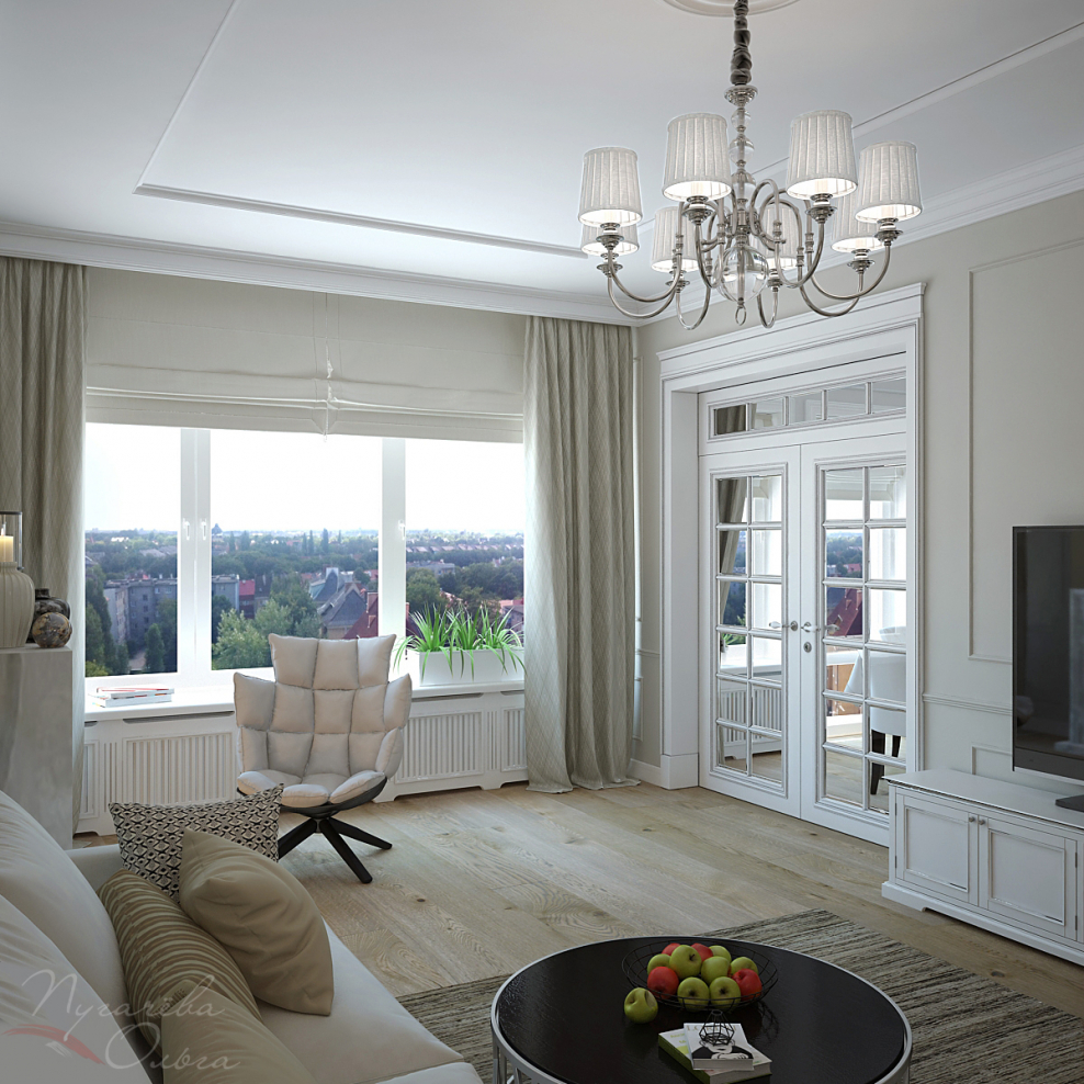 Гостиная Неоклассика 35м2