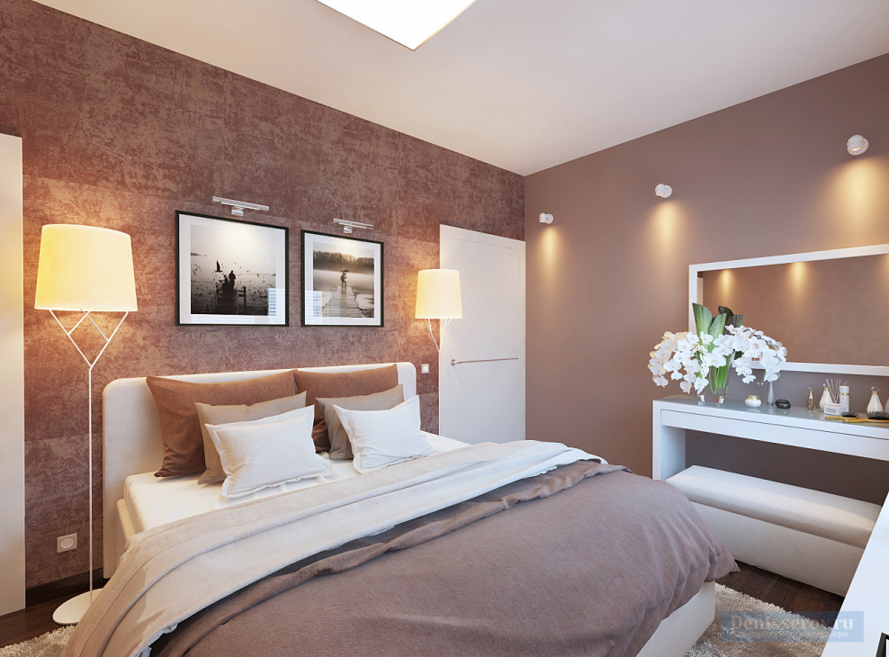 Спальня в цвете мокко