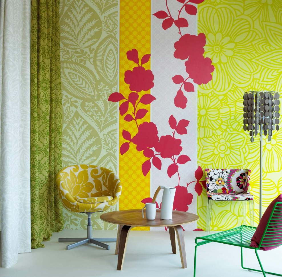 Яркие обои для стен