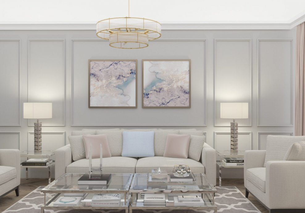 Современная классика интерьер обои гостиная