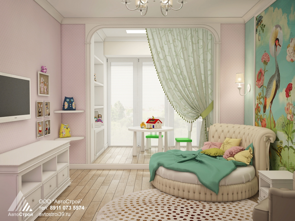 Комната для девочки с эркером