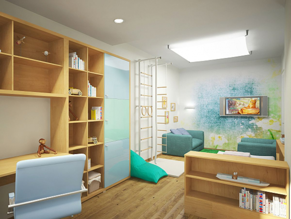 Планировочное решение детской комнаты для мальчика и девочки