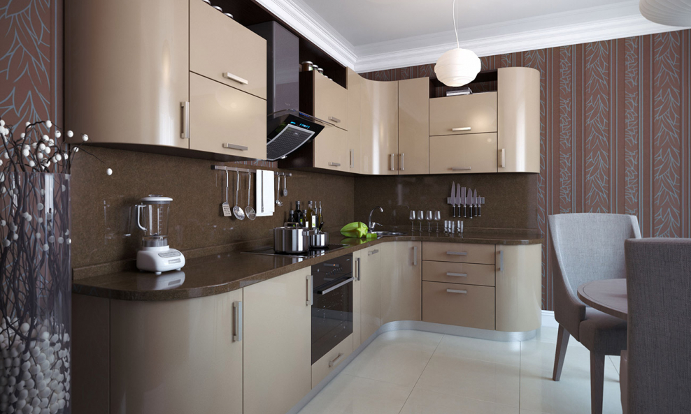 Кухня кофейного цвета