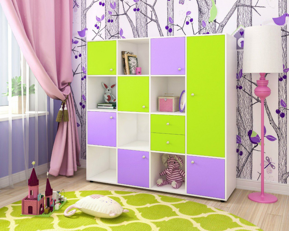 Стеллаж Джери 2 ЯРОФФ Ирис розовый