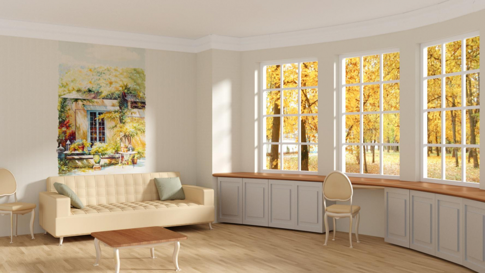 Фасад с арочными окнами