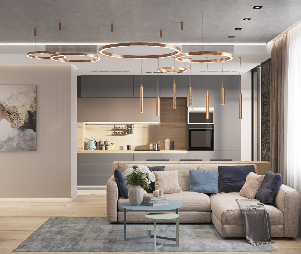 Кухня гостиная в стиле Модерн 20кв м