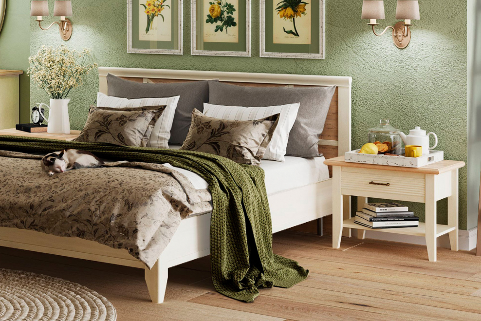 Спальня 12кв м в стиле Кантри