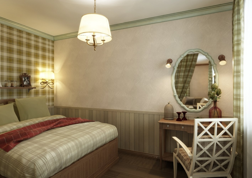 Спальня в стиле Кантри в квартире