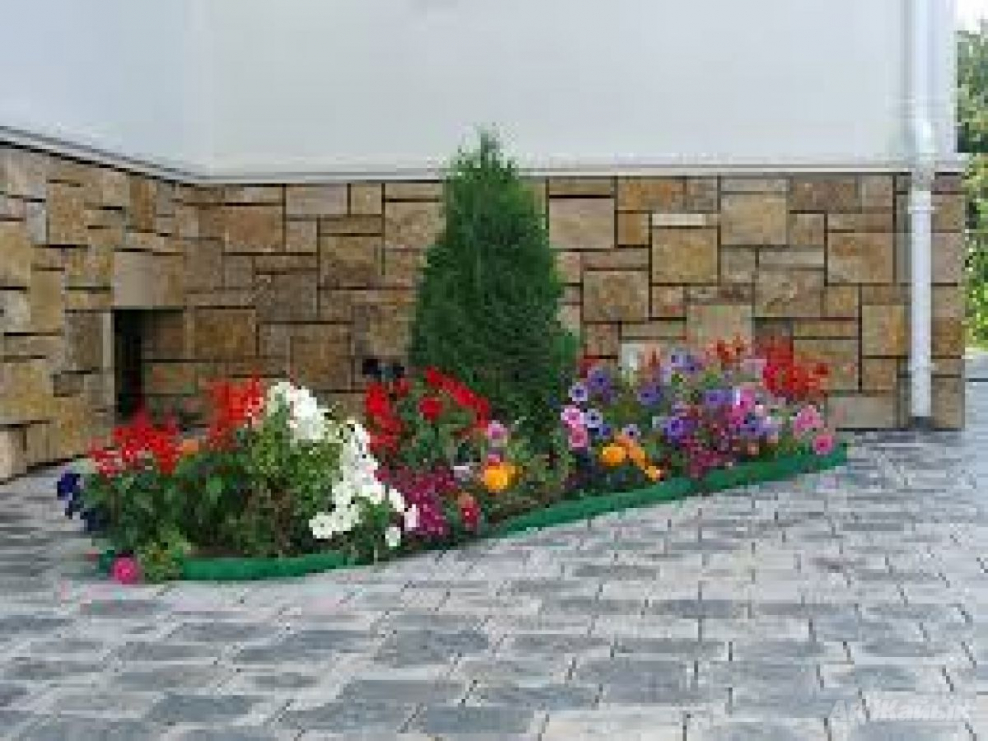 Клумба у стены