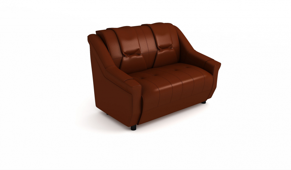 Альфа диван двухместный (128х86х87) экокожа коричневый коричневый