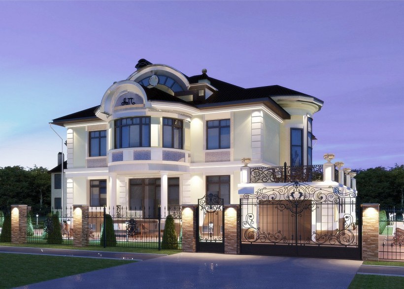 Красивые двухэтажные коттеджи