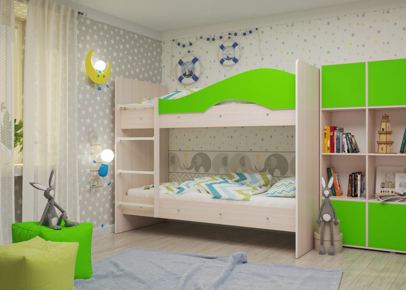 Кровать 2х ярусная оранж