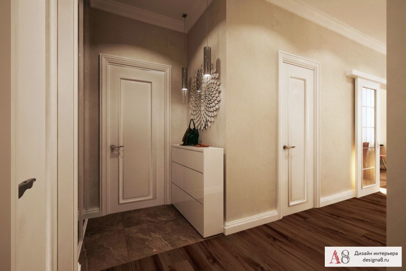 Прихожая с дверями венге