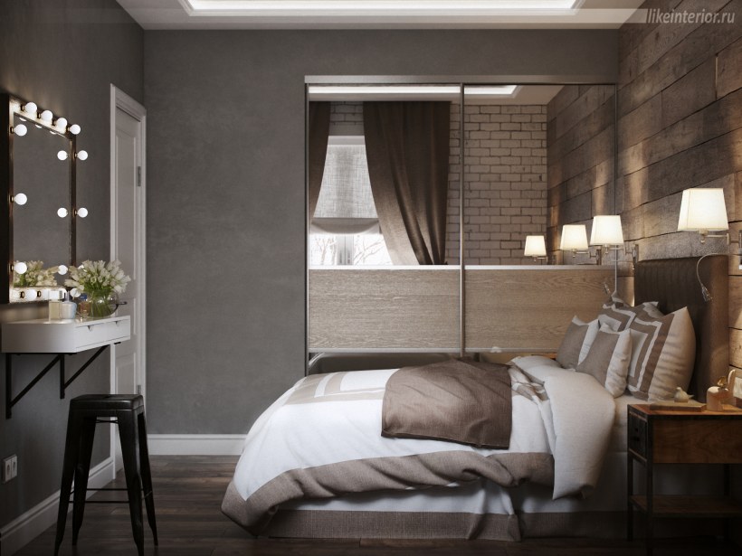 Спальня в хрущевке всьиле лофт