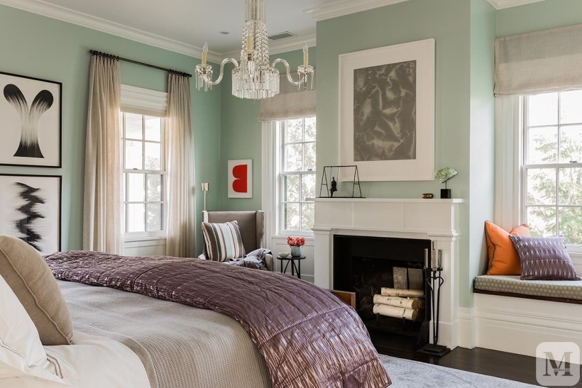 Мятные стены в интерьере