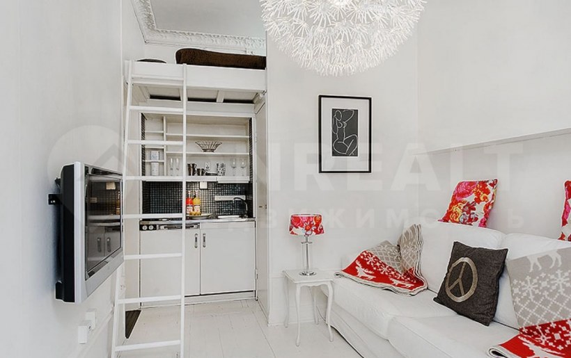 Интерьер маленькой квартиры студии 20 кв