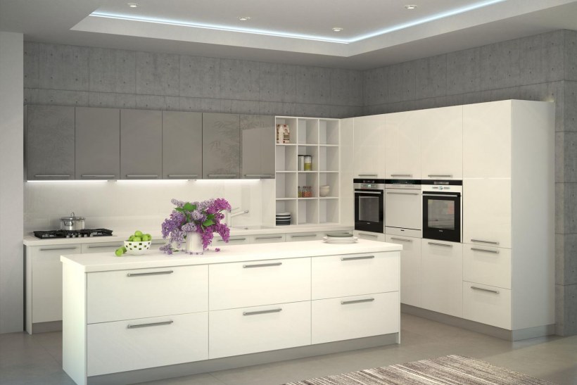 Кухня Модерн белая глянец