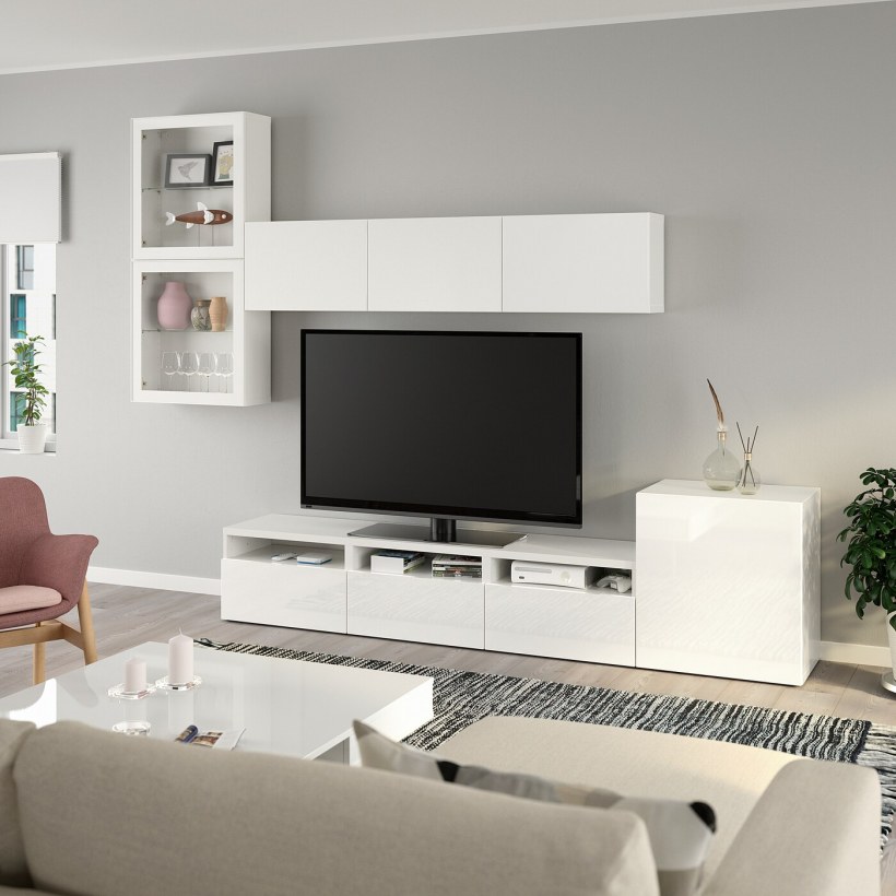 БЕСТО комбинация настенных шкафов, белый, Лаппвикен белый, 180x42x64 см