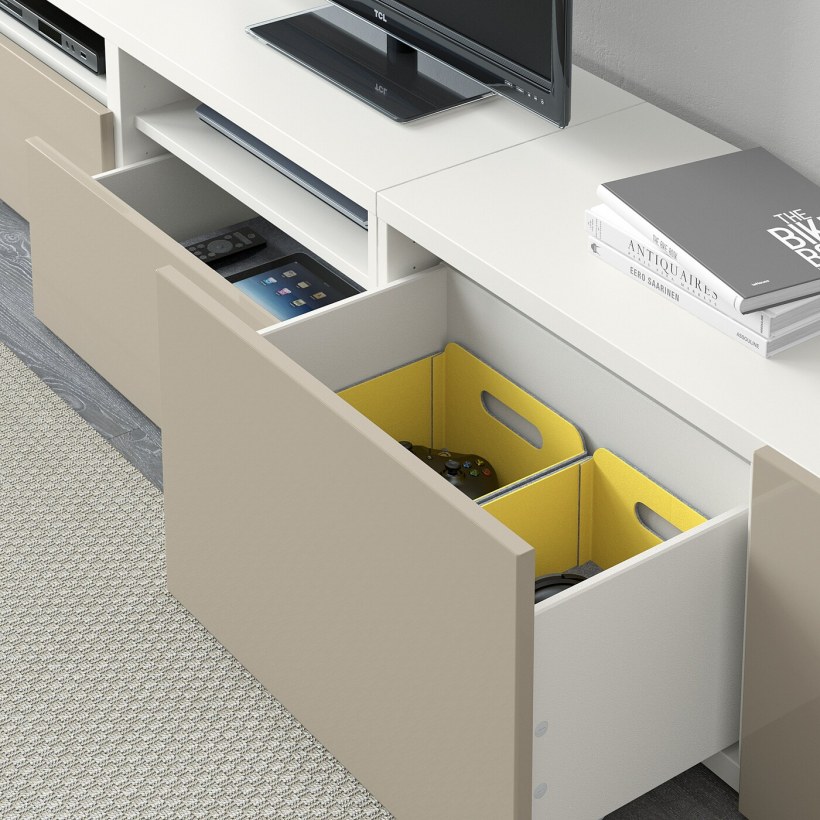 БЕСТО шкаф для ТВ, комбинация, Лаппвикен белый