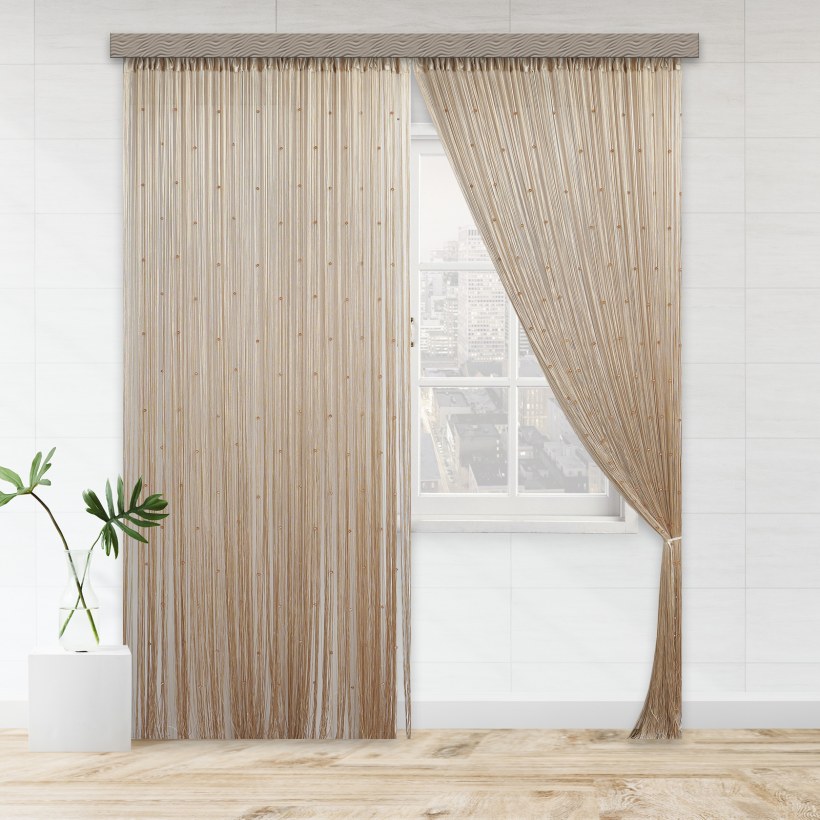 Нитяные шторы ПТК кисея однотонная 280 см на кулиске