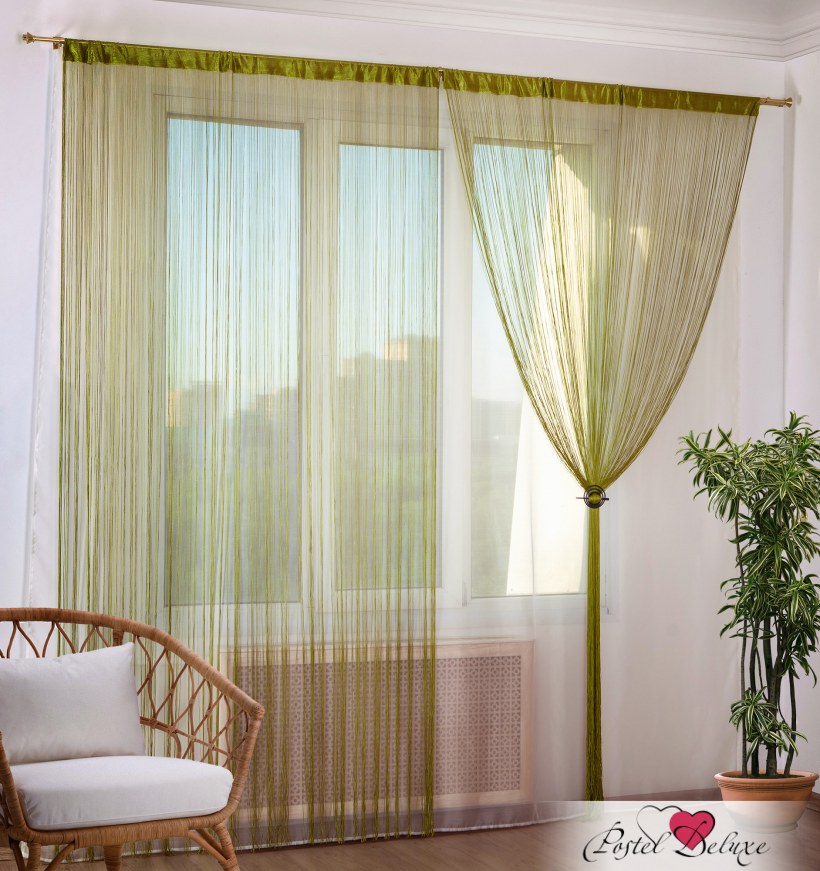 Кисея белая и салатовая