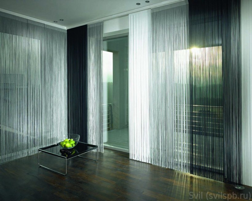 Штора-лапша нитяная кисея