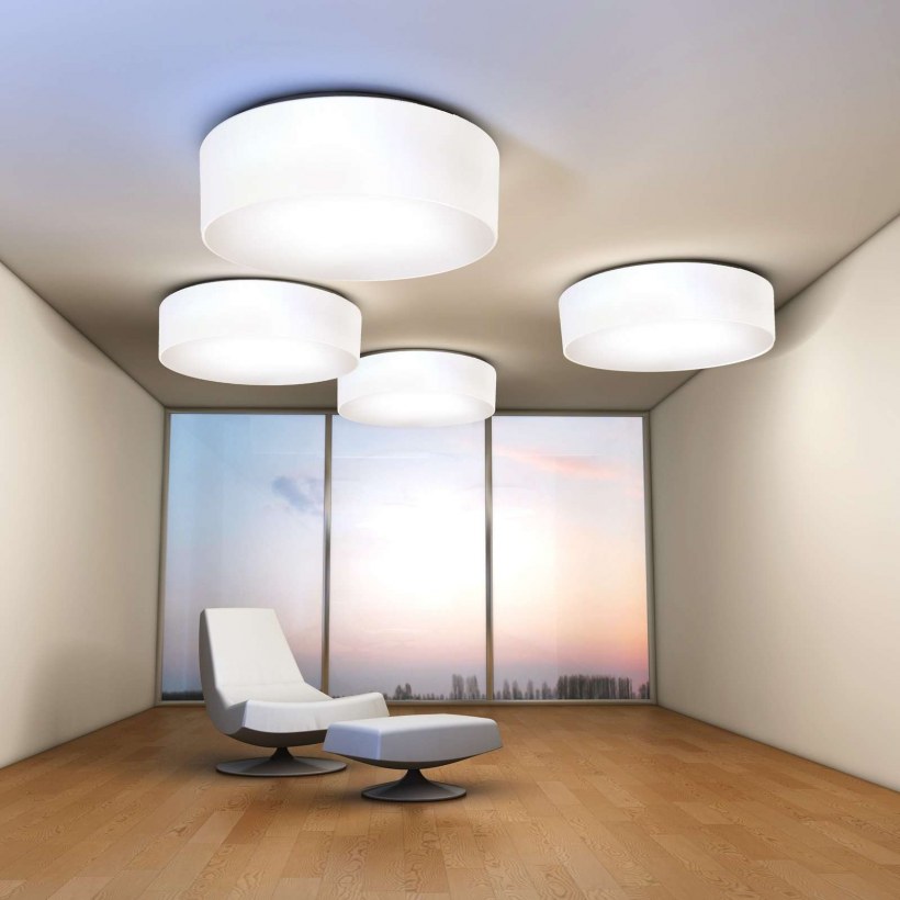 Круглые светильники в интерьере