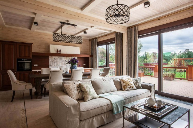 Шале в Швейцарии зал