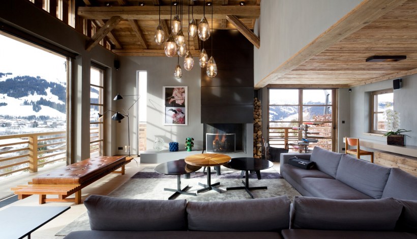 Шале гостиная интерьер