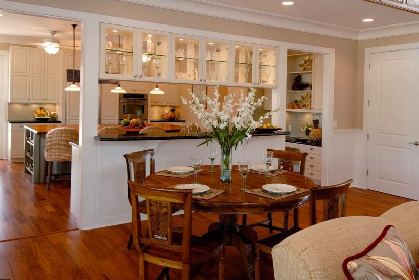 Зонирование кухни и столовой