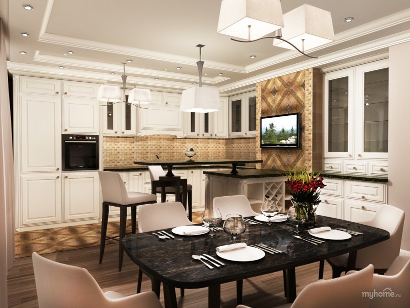 Кухня совмещенная со столовой