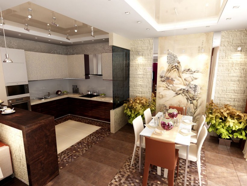 Кухня-столовая-гостиная 30 кв.м