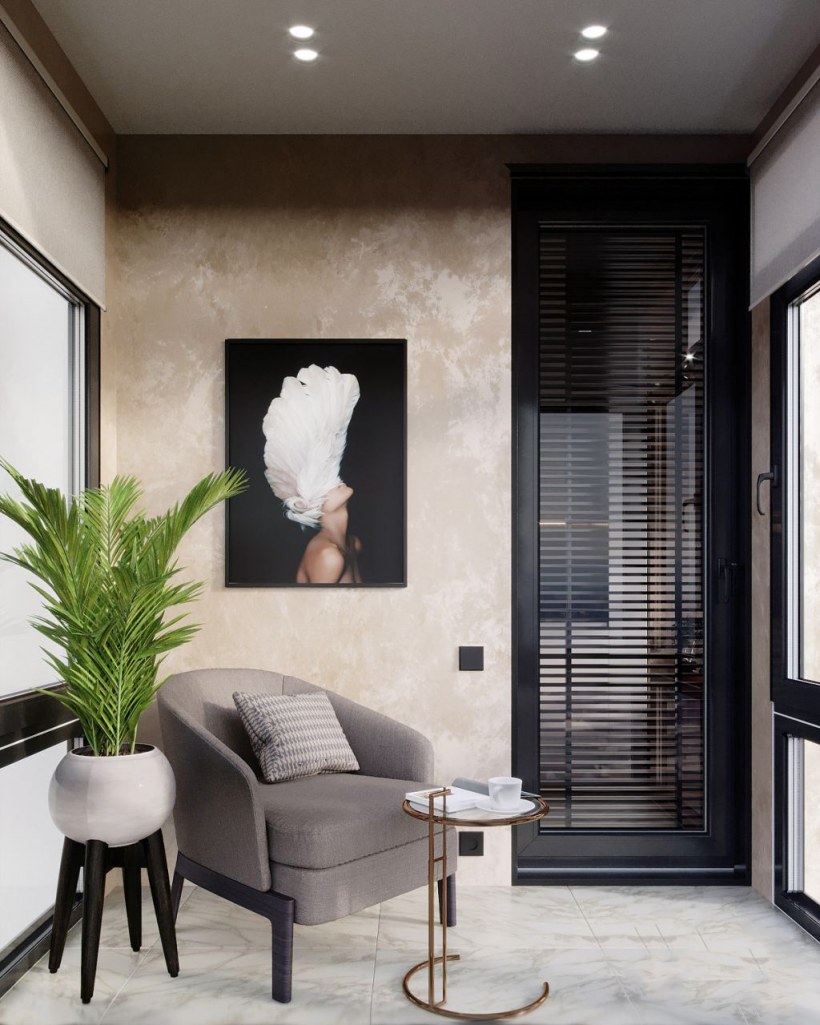 Декоративная штукатурка на балконе