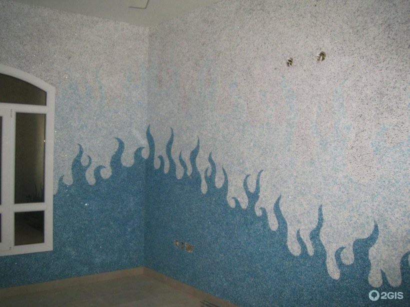 Отделка стен жидкими обоями
