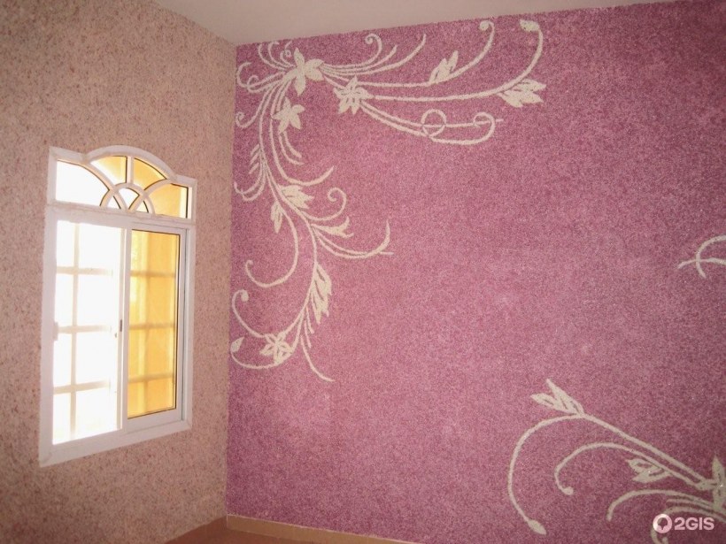 Отделка стен жидкими обоями