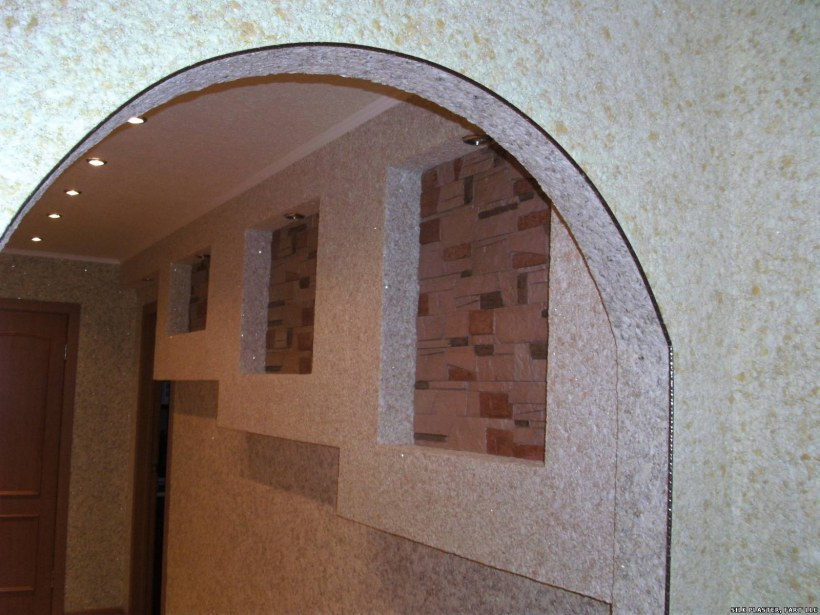 Отделка арки пробкой