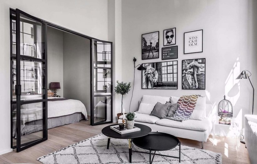 Спальня-гостиная в скандинавском стиле