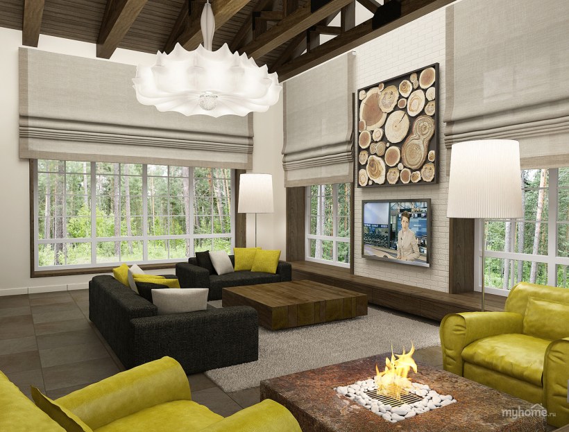 Гостиная в загородном доме