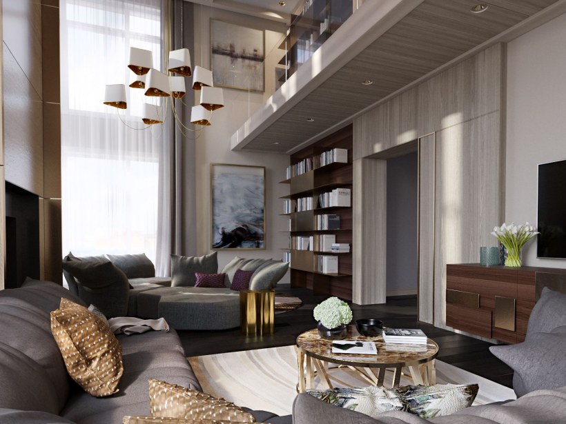 Гостиная со вторым светом интерьер