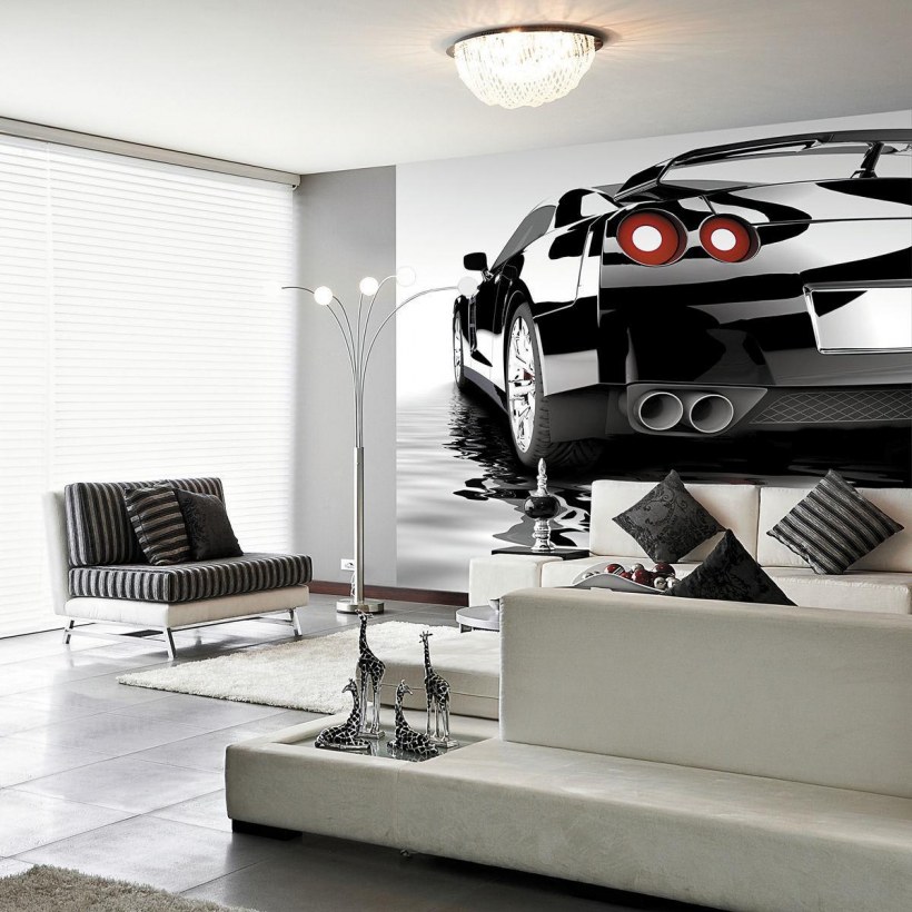 Фотообои машина в стене