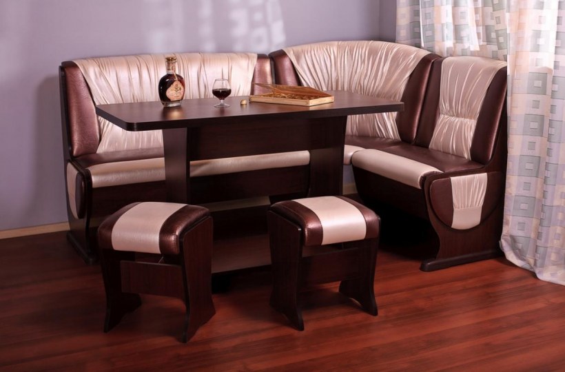 Кухонный уголок "уют-5" универсал (венге/кофе/крем)