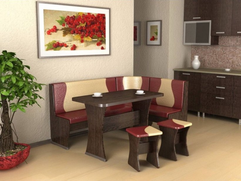 Кухонный уголок титул-2 (ольха/Брауни/латте)