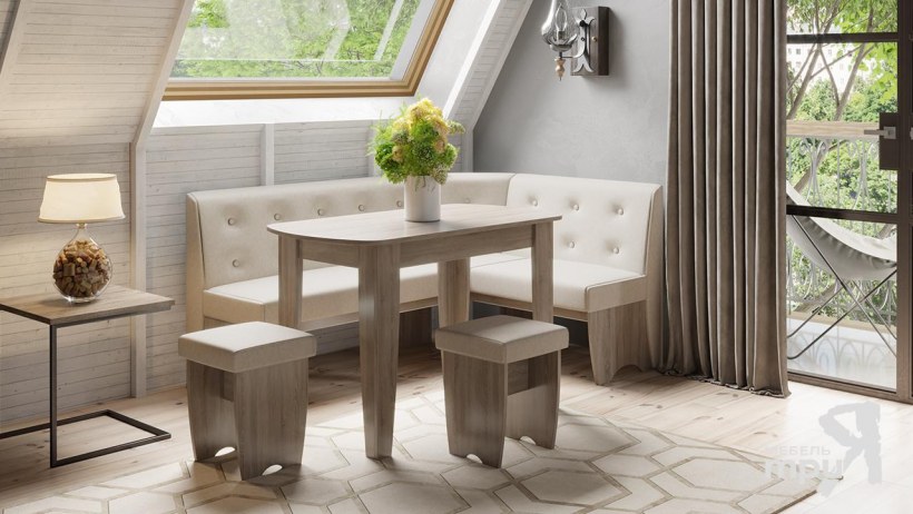 Кухонный уголок "Барселона" дуб сонома трюфель