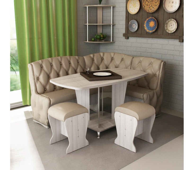 Кухонный уголок Консул премиум ясень шимо светлый