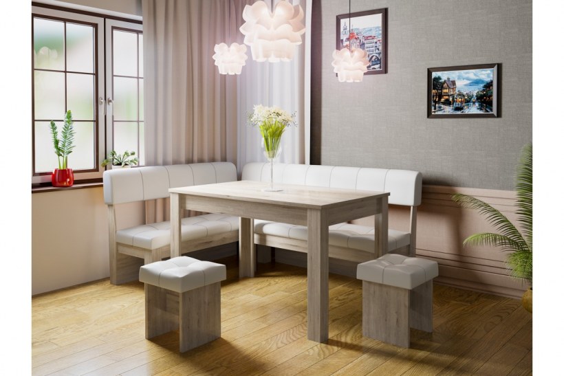 Кухонный уголок "Валенсия" (дуб белфорт/светлый)