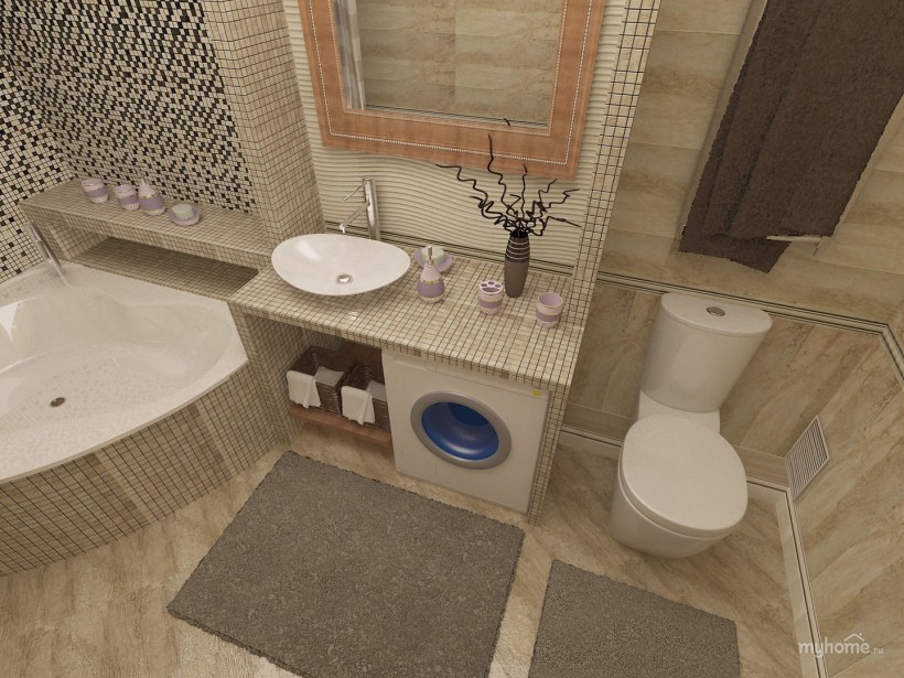 Ванная в хрущевке с душевой