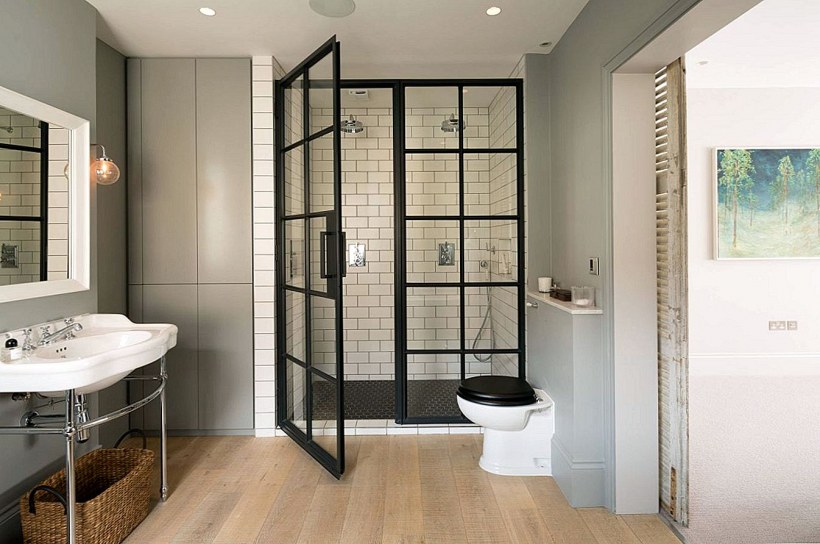 Совмещенный санузел в серых тонах