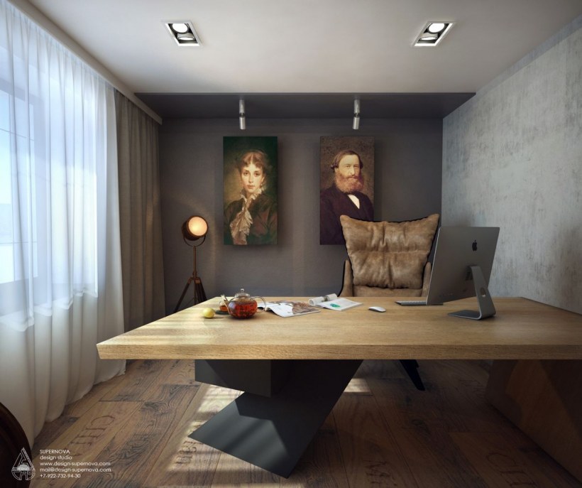 Кабинет в стиле лофт